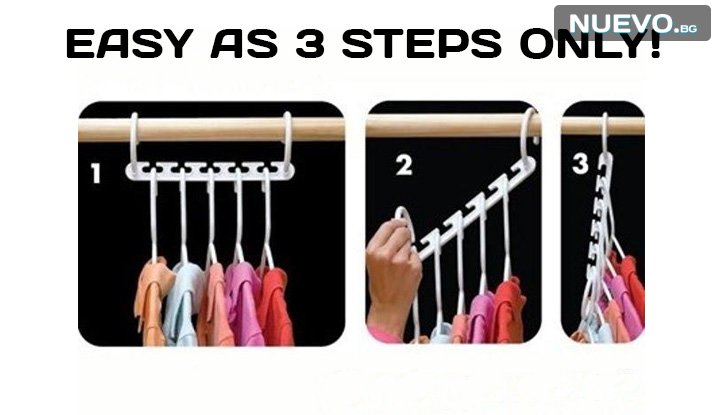 Закачалка за дрехи - Triple Closet Space за 3 пъти повече място в гардероба  снимка #3