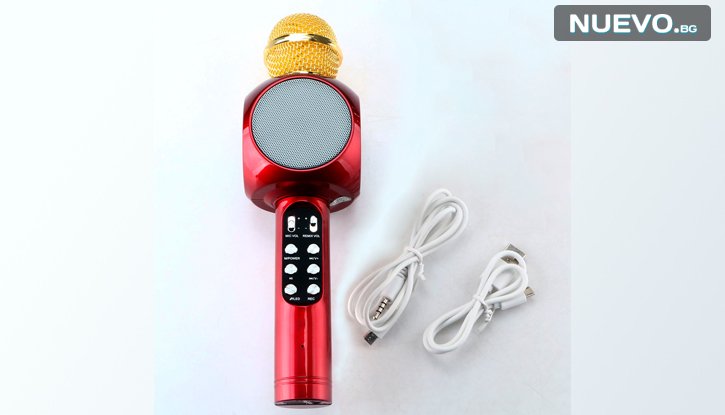 Безжичен BLUETOOTH караоке микрофон с LED светлини снимка #4