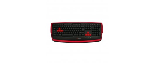 Клавиатура C-TECH GMK-112R multimedia keyboard, Red-Black, USB снимка #0
