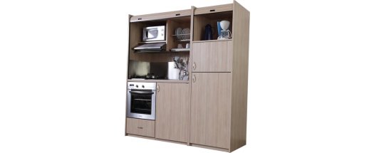 Мини кухня KS 190 -С допълнителни шкафове, голям хладилник и голяма фурна снимка #2