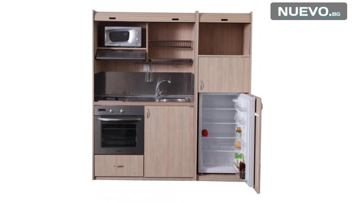 Мини кухня KS 190 -С допълнителни шкафове, голям хладилник и голяма фурна снимка #0