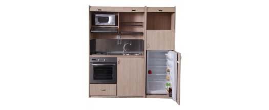 Мини кухня KS 190 -С допълнителни шкафове, голям хладилник и голяма фурна снимка #0