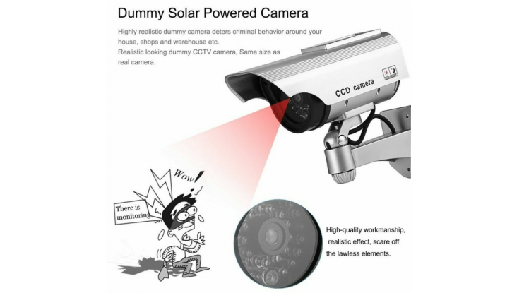 Фалшива охранителна камера със соларен панел снимка #1