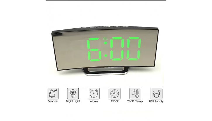 Стилен дигитален будилник с термометър снимка #0