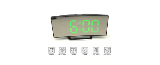 Стилен дигитален будилник с термометър снимка #0