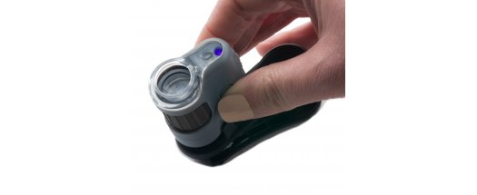 MicroMini™ 20x LED джобен микроскоп с UV светлина и щипка за смартфон снимка #7