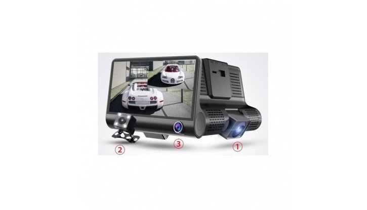Видеорегистратор за кола АТ D123 4.3 инча монитор с 3 камери снимка #1