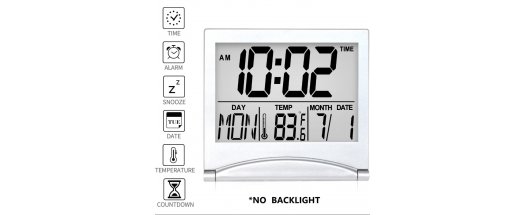 Цифров часовник, час, дата, температура, аларма с функция за дрямка снимка #3